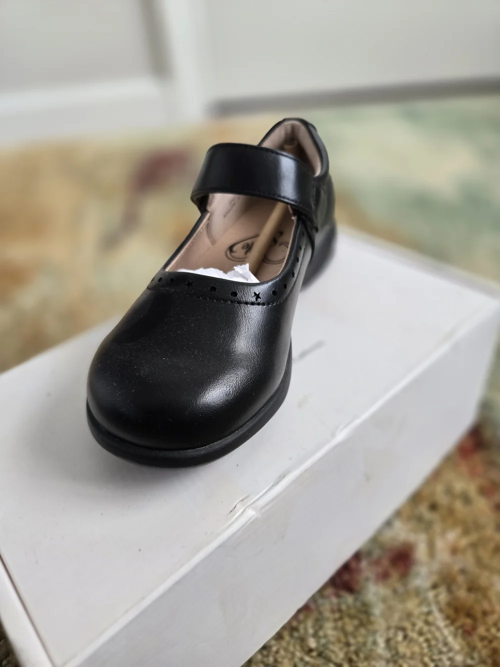 Elle Black Faux-Leather Mary Jane with Strap